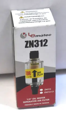 Vab01n4fmomu Le Lematec Air Compressor Water Separator 1/4 Inch Npt Inline Filter Compressed