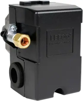 95-125 Lefoo 703570490515 Quality Air Compressor Pressure Switch Control Psi 4 Port Black