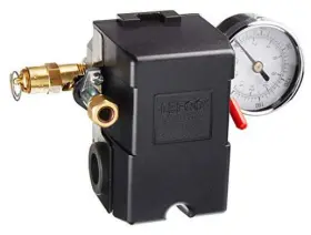 145-175 Lefoo 795525335507 26 Amp H/d Pressure Switch Air Compressor 4 Port With 0-200 Psi Gauge &