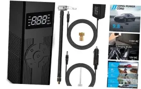 Cer-867 Lemeng Tire Inflator Portable Air Compressor 75psi 12v Dc Pump With Lcd Screen