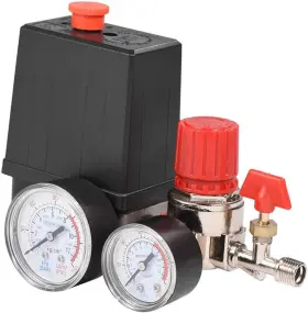 Lheng 745678054145 Four Holes Air Compressor Pressure Valve Switch Control Regulator With Gauges