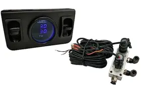 Lhfacc 769326556843 In Cab Dual Air Gauge Control Kit With Digital Paddle Switch For Blue