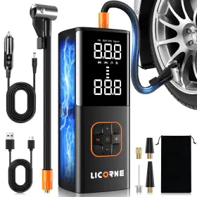 Licorne 768795681445 Tire Inflator Portable Air Compressor 5x Faster Pump For Car Ti