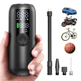 Liltsdrae 760941863484 Bike Tire Pump With Gauge Inflator Portable Air Compressor Fo