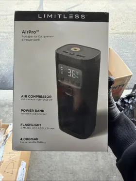 Limitless 850046760372 Airpro 4000mah Portable Air Compressor Power Bank Flashlight Recharge