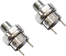 Llnseauto 313104380368 Pair Of 1/4 Inch Npt 12v/24v Dc Air Compressor Pressure Switch Silver Metal Tank