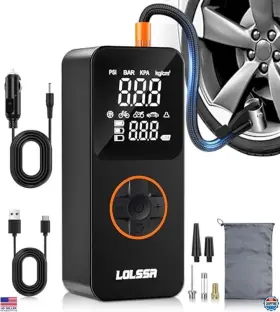 B0f8qf7xkw Lolssa Portable Tire Inflator 150psi Cordless Air Compressor For Car Bike Ball