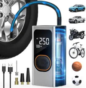 Lostsoul 744110785920 Portable Tire Inflator Air Compressor 150psi 4000mah Cordless Pump For Car Bik