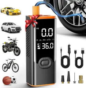 Lqhue 313033947953 Portable Tire Inflator Air Compressor 180psi 25000mah For Car Motorcycle Bicycle
