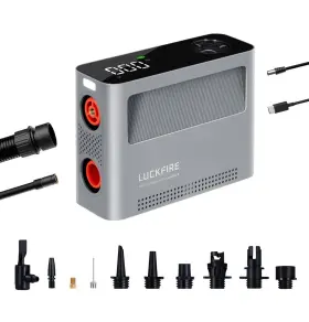 Apw-3-g Luckfire Tire Inflator Portable Air Compressor Paddle Board Pump 10-in-1 150psi