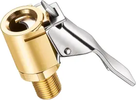 Lumiteco 649226714171 Brass Locking Tire Air Chuck Inflator Hose Adapter For Twist On Connection