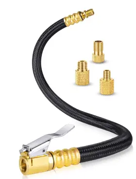 Lumiteco 649226714379 12ftft Tire Inflator Extension Tube Pump Chuck Hose Adapter With Presta Valv