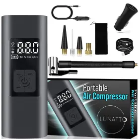 Lunatto 602772296454 Tire Inflator - Portable Air Compressor With Large Digital Display 15