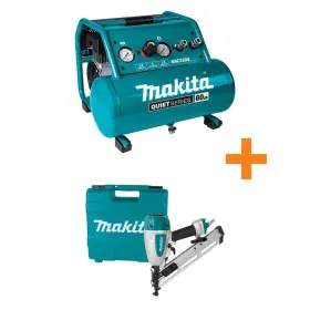 Mac320q-af635 Makita 3 Gal. Quiet Series 1.5 Hp Oil-free Electric Air Compressor With 15-gauge 2.5