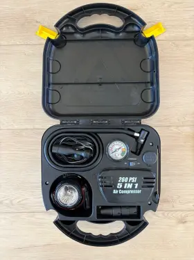 Master Craft -plp-5050-1w Tire And Toy Inflator Portable Air Compressor For Car/auto 12v Dc W Emergency Lamp