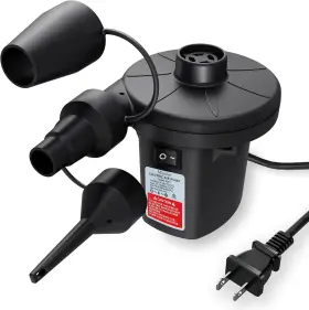 Maxever 445002536509 Quick-fill Electric Air Pump With 3 Nozzles Ac 110v-120v Portable Inflator Defl