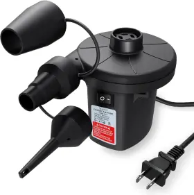 Maxever 726085001373 Quick-fill Electric Air Pump With 3 Nozzles Ac 110v-120v Portable Inflator Defl