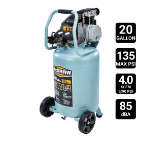 Fvs029870 Mcgraw 20gl 20 Gallon 135 Psi Oil-lube Vertical Shop/auto Air Compressor
