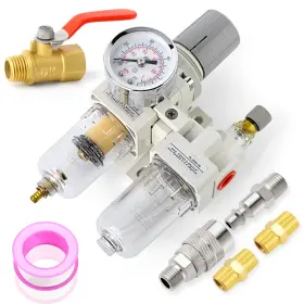 Meanlin Measure Xj-186 Air Compressor Moisture Filter Ac2010 Line 1/4 Inch Npt Inle