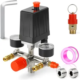 Meanlin Measure Xj-348 Air Compressor Pressure Switch Control Valve 90-120 Psi 110v-240