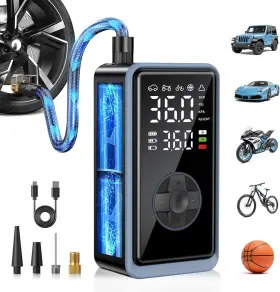 Meikakka 313035680674 Tire Inflator Portable Air Compressor 150psi Pump For Car Tires Cordless E