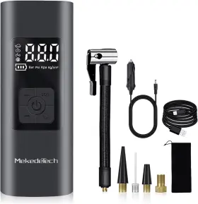Ti-722 Mekedetech Tire Inflator Air Compressor Portable Pump For Inflatables Rechargeable B