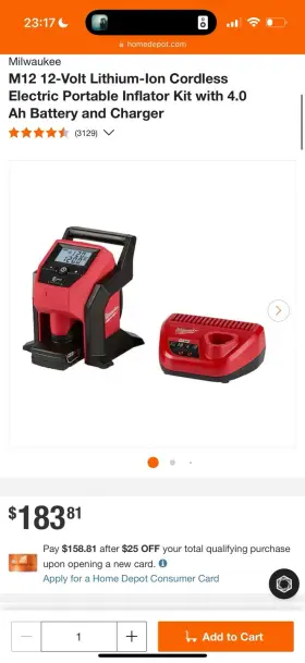 2475-21cp Milwaukee 2475-21 M12 Cordless Compact Inflator Kit New