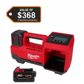 Milwaukee 744759944092 M18 18-volt Lithium-ion Electric Portable Inflator With 5.0 Ah Battery