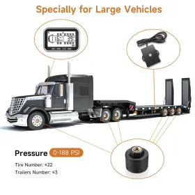 Miraidon 4.3-10s Tire Sensor Monitor System Rv Tpms With 10 Theft Sensors Solar Power Trailer