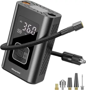 Morpilot 810074384704 Tire Inflator Portable Air Compressor Electric Pump For Car With 6000mah