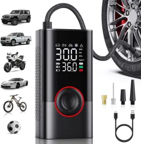 Motorenbau 744110179804 Tire Inflator Portable Air Compressor - Cordless Mini Pump With Dig