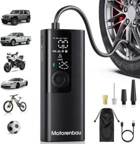 P509 Motorenbau Tire Inflator Portable Air Compressor - Cordless Mini Pump With Dig