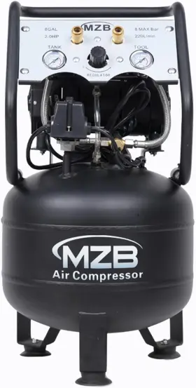 Mzb-1100h-30 Mzb 8 Gallon Ultra Quiet Air Compressor 110v/60hz Steel Tanks Oil-free 79db