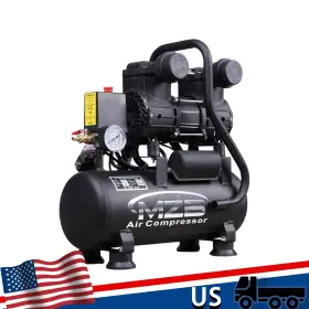 Mzb Mzb-850h-9-new 2.4 Gallon Ultra Quiet Air Compressor 1.0hp 115psi Oil-free 70db With Wheels
