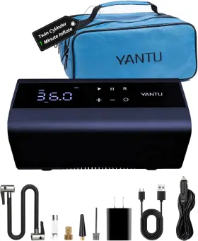 Nanjingyantuqicheyongpinyouxiangongsi 313094670609 Yantu Dual Cylinder Tire Inflator Portable Air Compressor With 8.3-inch Large Di