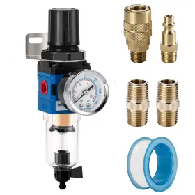 Aw2000-02m Nanpu 1/4 Inch Npt Compressed Air Filter Regulator Combo Piggyback 5 Micron Brass Elem