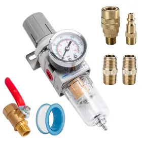 Aw2000-02wbs Nanpu 1/4 Inch Npt Compressed Air Filter Regulator Combo Piggyback 5 Micron Brass Elem