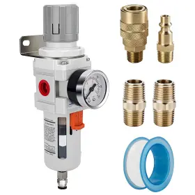 Aw4000-04s Nanpu 1/2 Inch Npt Compressed Air Filter Regulator Combo Piggyback 5 Micron Brass Elem