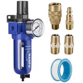 Ofr400 Nanpu 1/2 Inch Npt Compressed Air Filter Regulator Zinc Alloy 5 Micron Brass Element