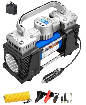 Neakhmer 707995995488 Tire Inflator Portable Air Compressor For Car 12v Dc Pump 130psi Dual C Neakhmer 707995995488 Tire Inflator Portable Air Compressor For Car 12v Dc Pump 130psi Dual C
