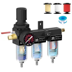 Npfff02b Newpo 1/4 Inch Npt Air Drying System Three Stage Compressed Filter Regulator For Spr