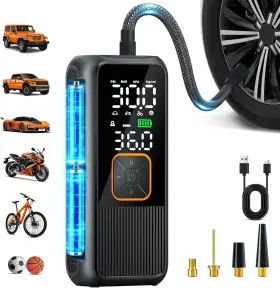 Nikacos 716597041530 Tire Inflator Portable Air Compressor 150 Psi Cordless Pump With Digital Pr
