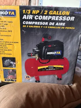 Nikota 35111 1/3 Hp 2 Gallon Air Compressor New Open Box Never Used 100 Psi With Kit