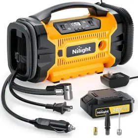 50206b Nilight Portable Air Compressor Tire Inflator 3 Power Sources Pump 160psi