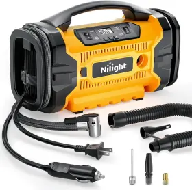 Nilight 840323905367 Portable Air Compressor Tire Inflator Ac/dc Dual Power Sources Pump
