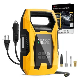 Nilight 840323919203 Ac/dc Tire Inflator Portable Air Compressor Dual Power Supply 110v Ac