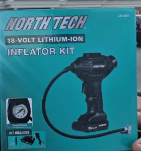 241-9921 North Tech 18v Lithium-ion Portable Inflator Kit 2 Gal 150 Psi