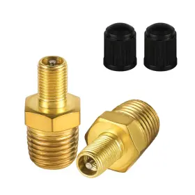 1001812 Nqeuepn 2pcs Brass Air Inflator Adapter 1/4 Inch Npt M To Standard Valve For Schr