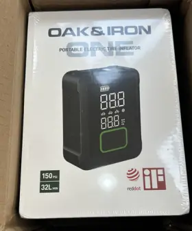 Oak & Iron 546541 And Black Portable Electric Battery Tire Inflator With Led Screen