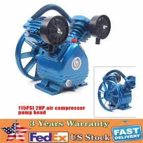 V-0.17 Ocasami V Style 2hp Air Compressor Pump Twin Cylinder 2 Piston Head Single Stage